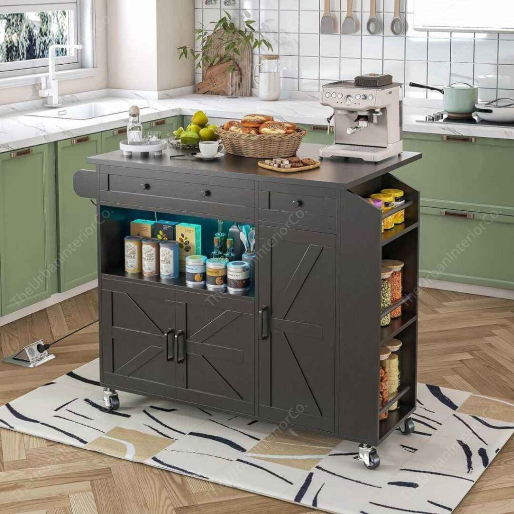 Aufvolr Kitchen Island with usb charging station