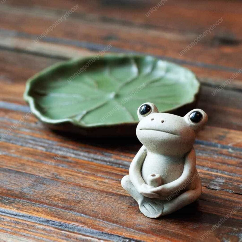 Frog shaped Ceramic Stick Incense Burner Holder