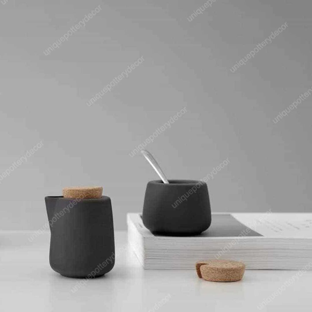 Charcoal Sugar and Creamer Set