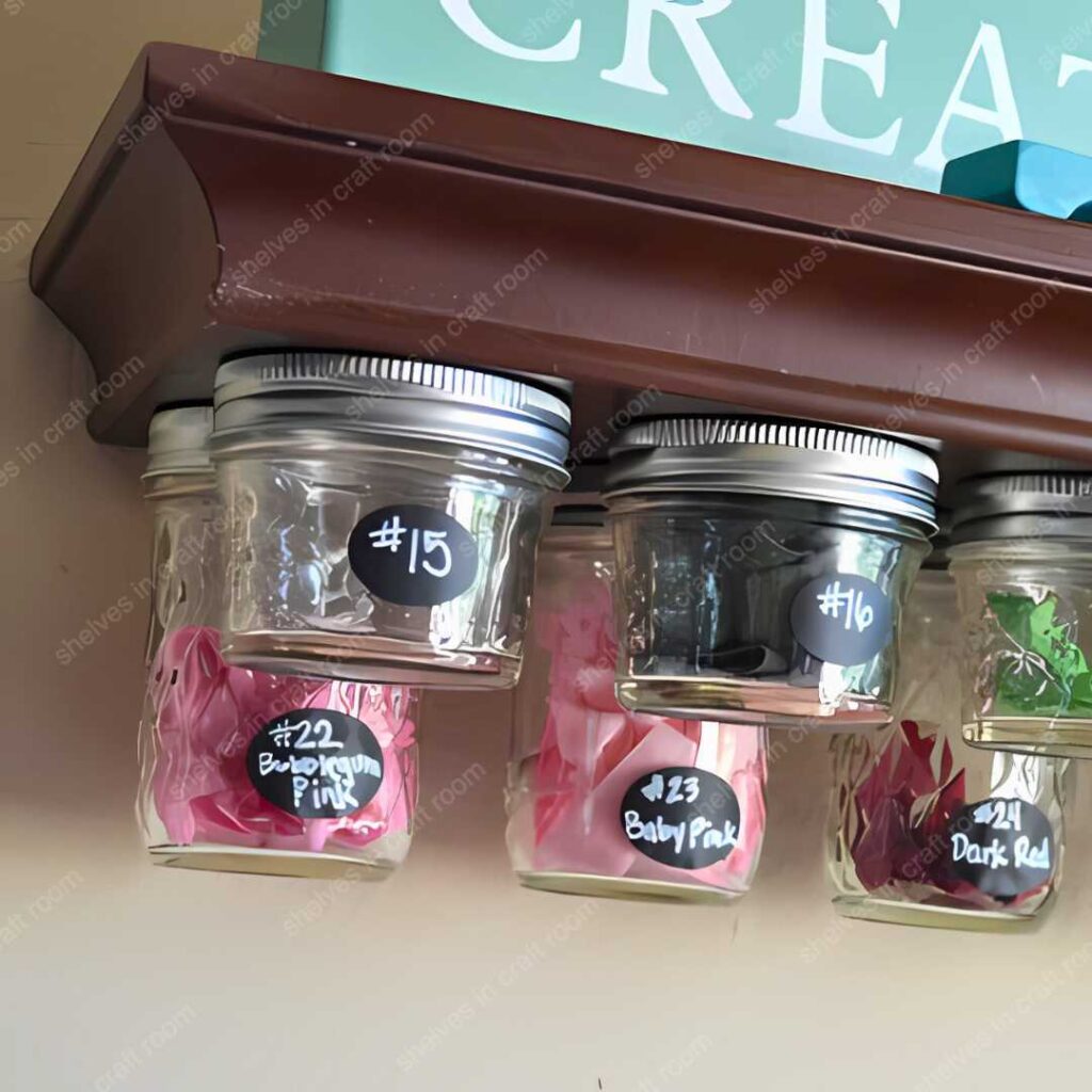 Floating Shelves with Mason Jars