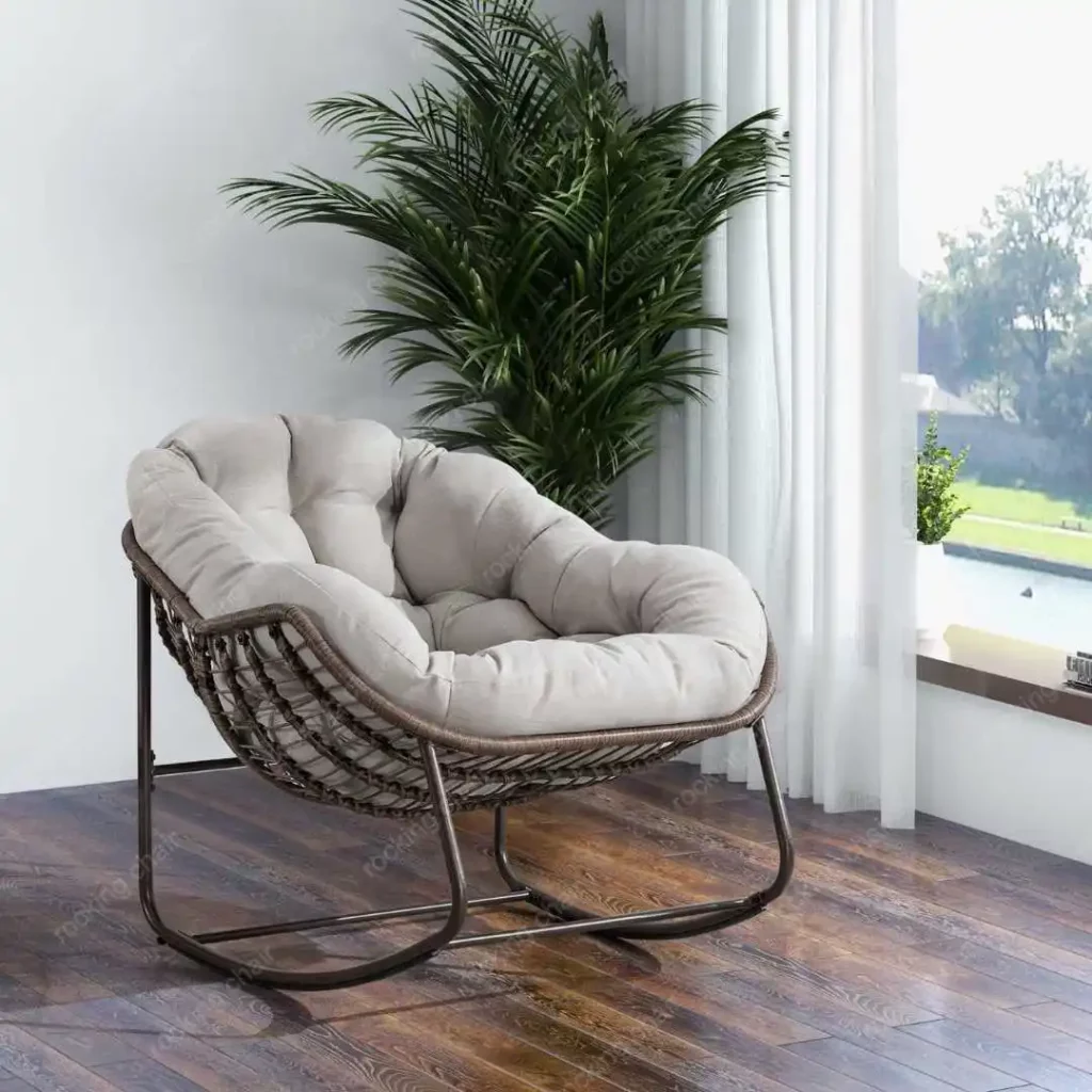 HOMEFUN Papasan Rocking Chair