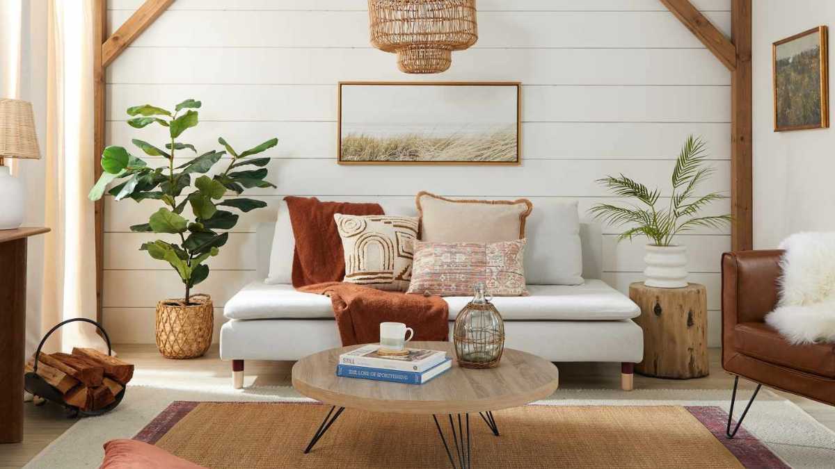 Living Room with Rustic Decor