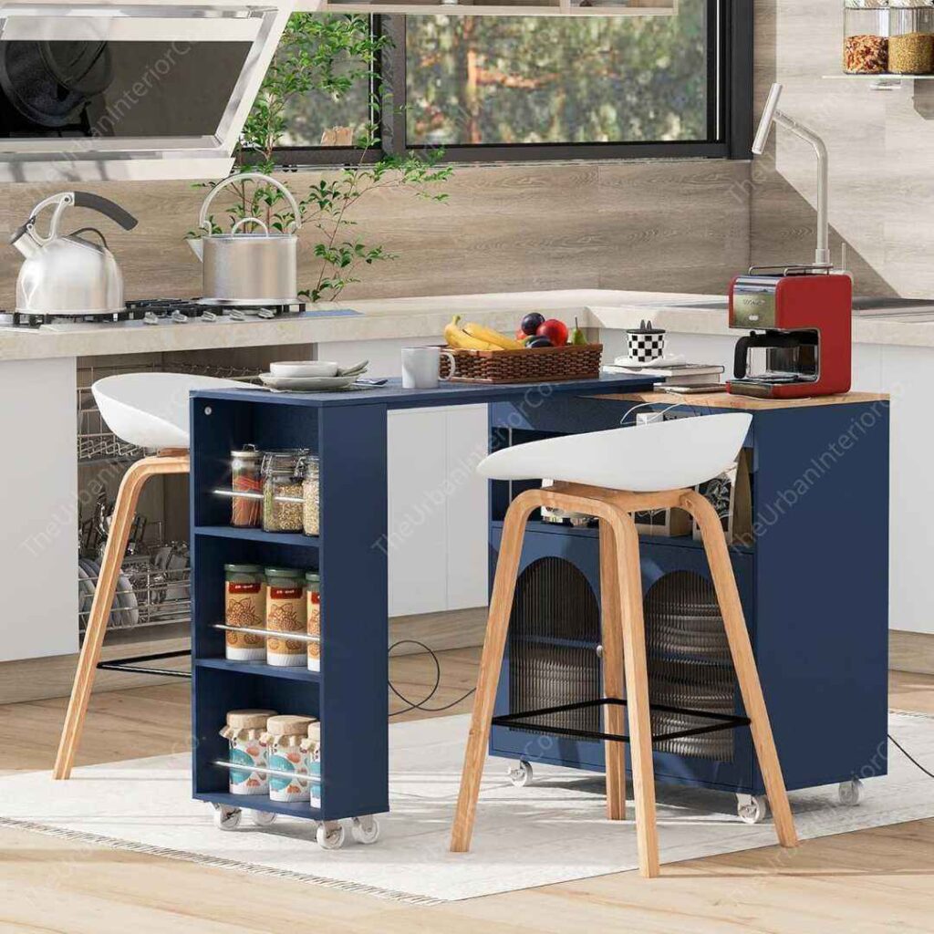 Merax Kitchen Island with Extended Table