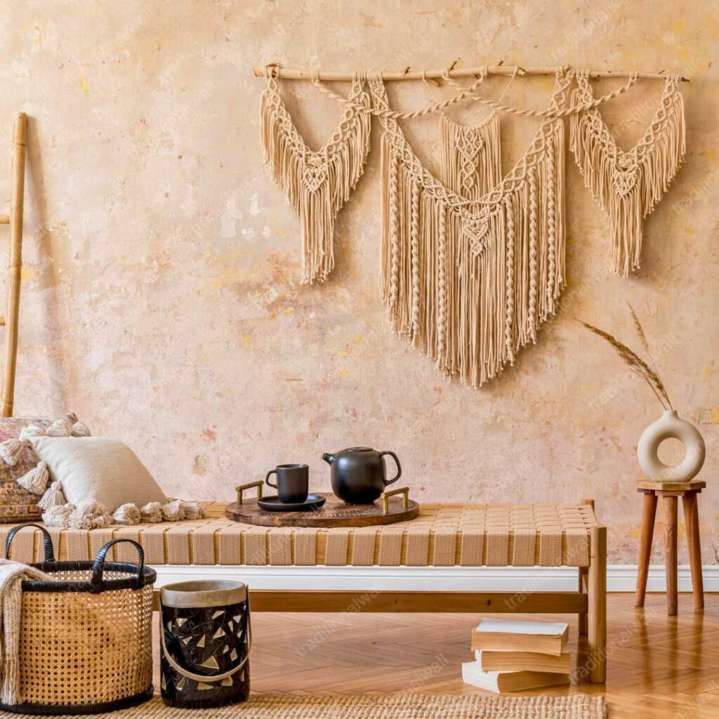 Plaster Walls with Modern Boho Style