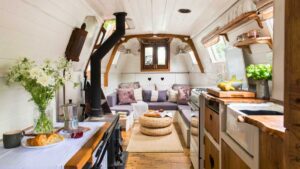 a cozy houseboat interior design