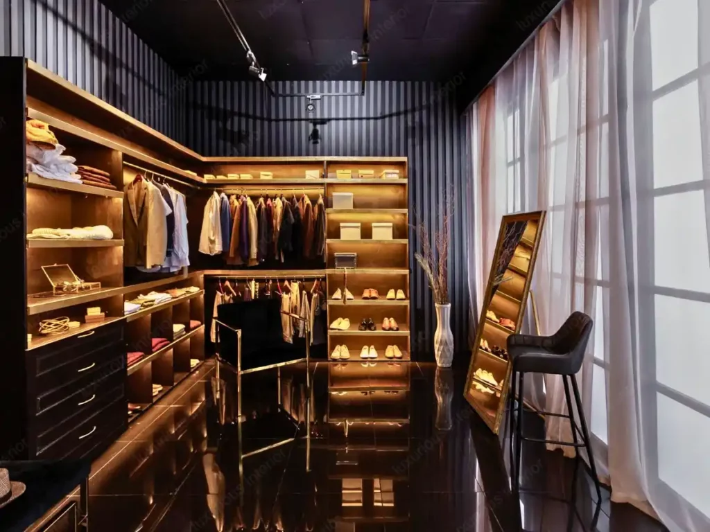 a luxurious walk in closet