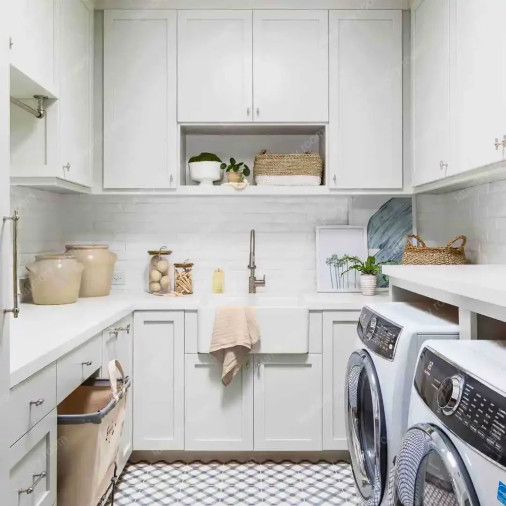 a white modern laundry room