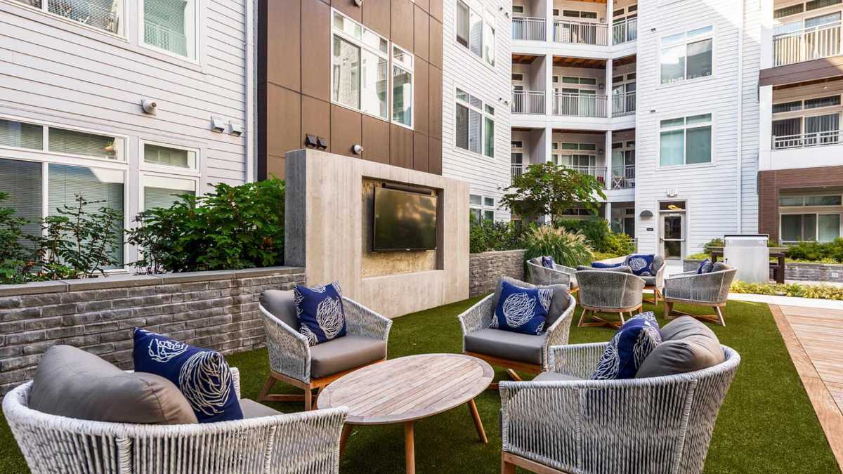 apartment complex outdoor living area