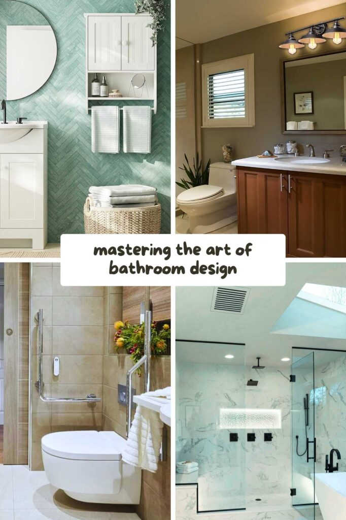 a pinterest pin about designing a bathroom