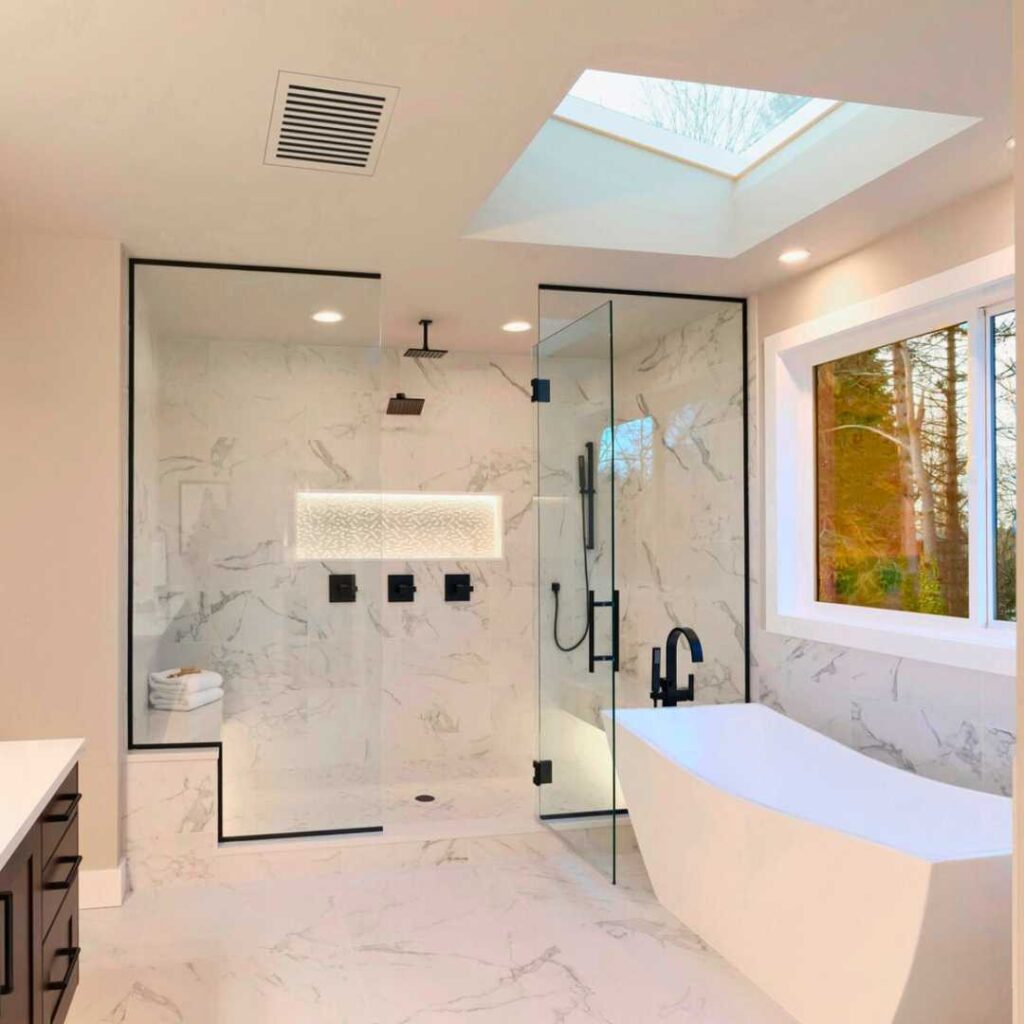 a bathroom with an exhaust fan