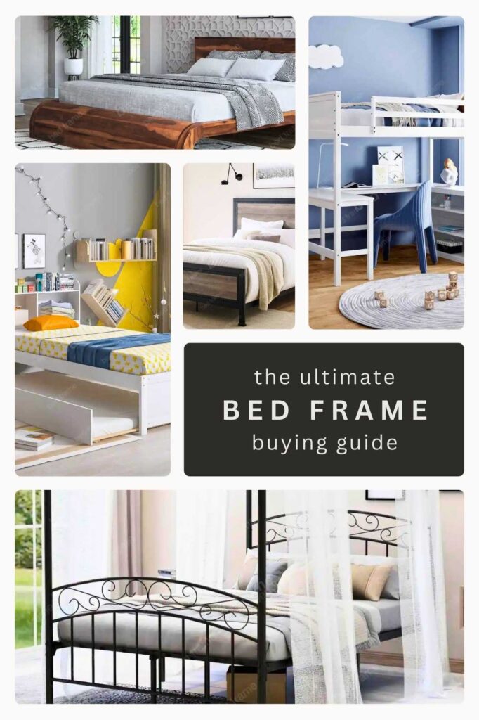 a bed frame buying guide pinterest pin