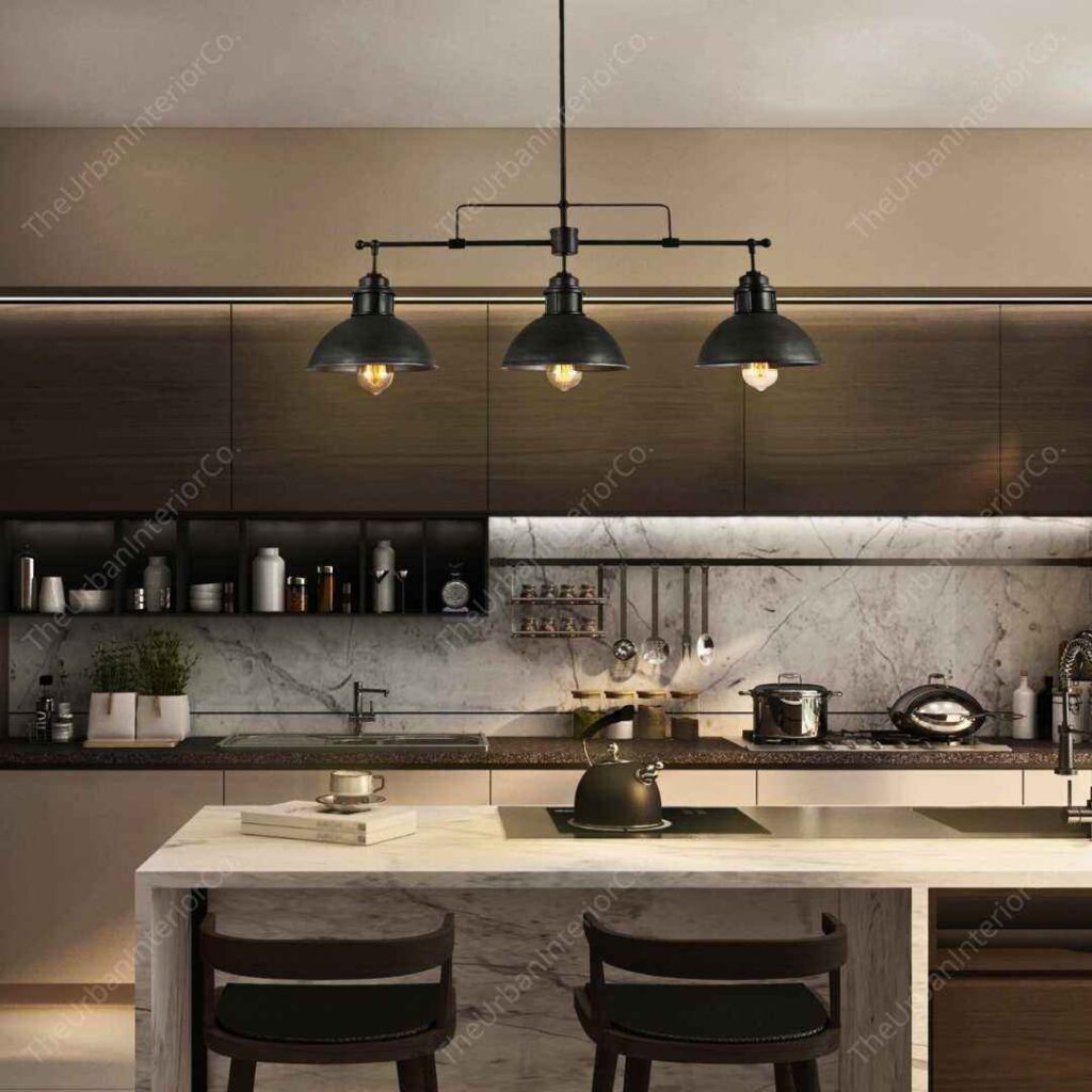 chandelier lighting in kitchen