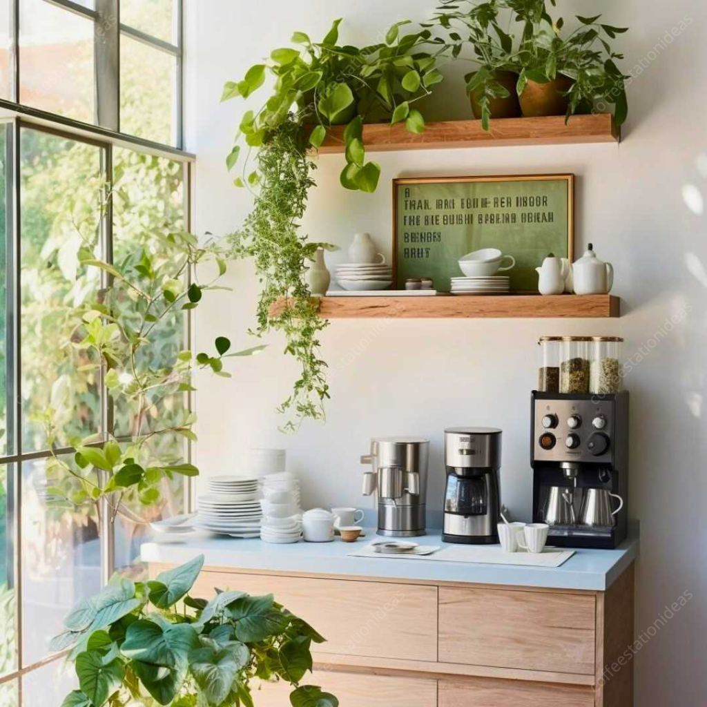 coffee station with greenery