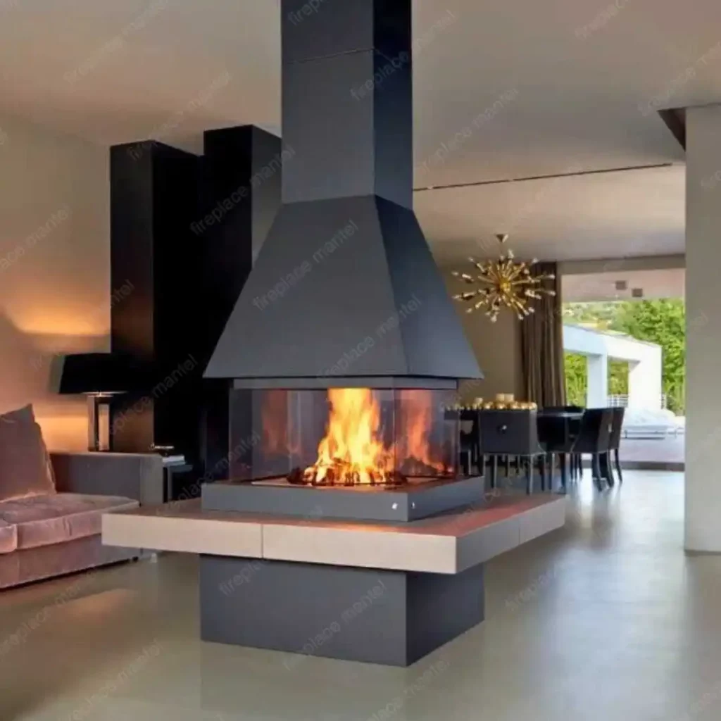 a contemporary fireplace design