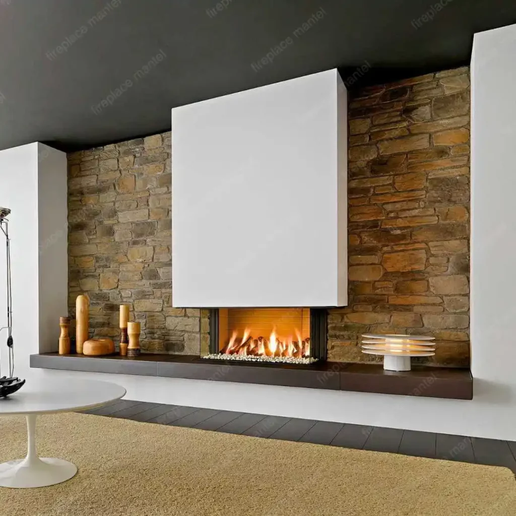 a contemporary fireplace mantel