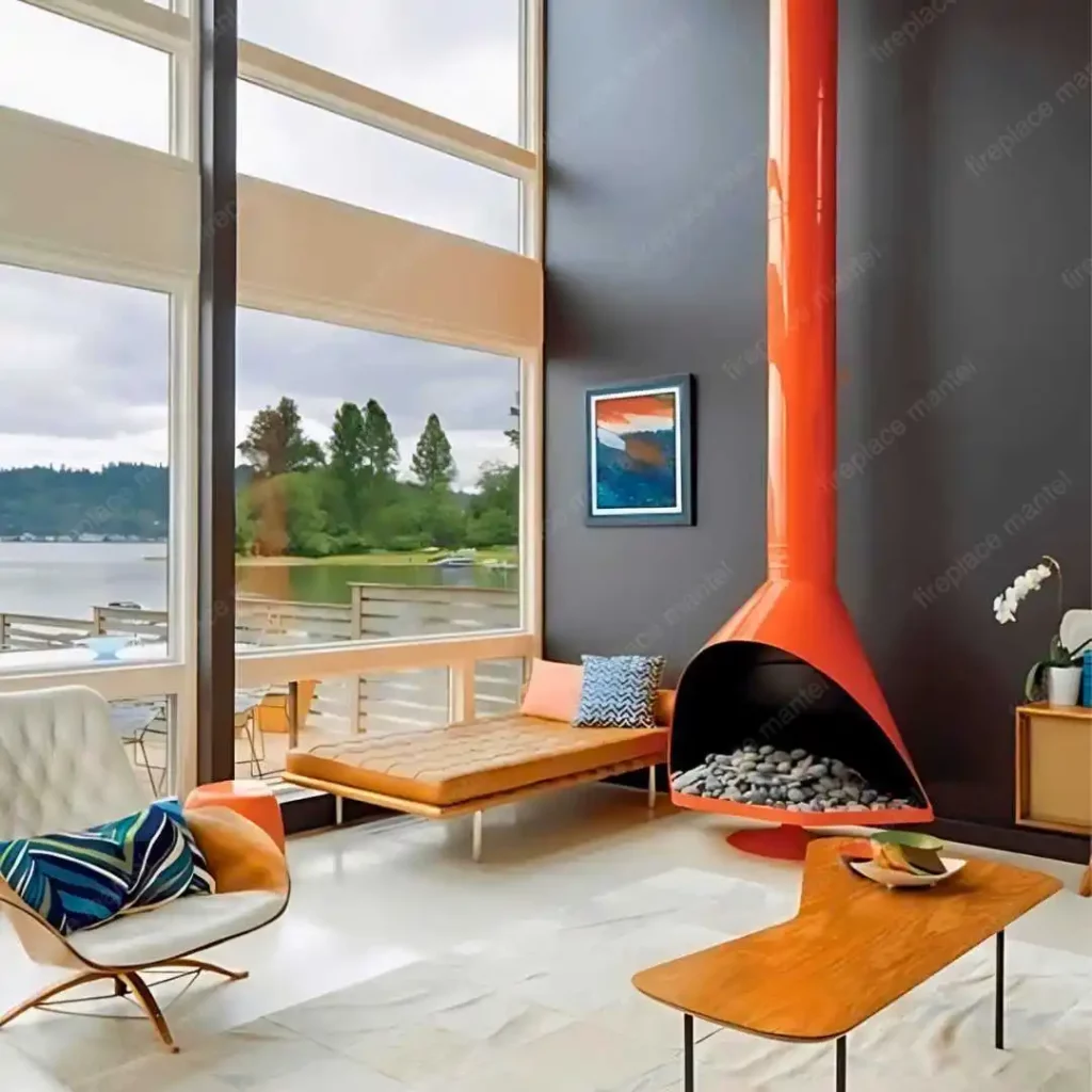 a contemporary fireplace design