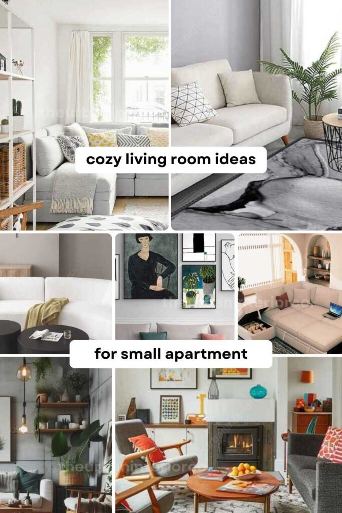 a pinterest pin about cozy living room ideas