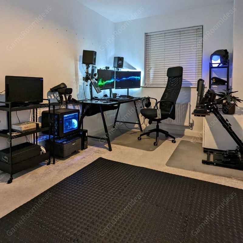 gaming room with vr setup