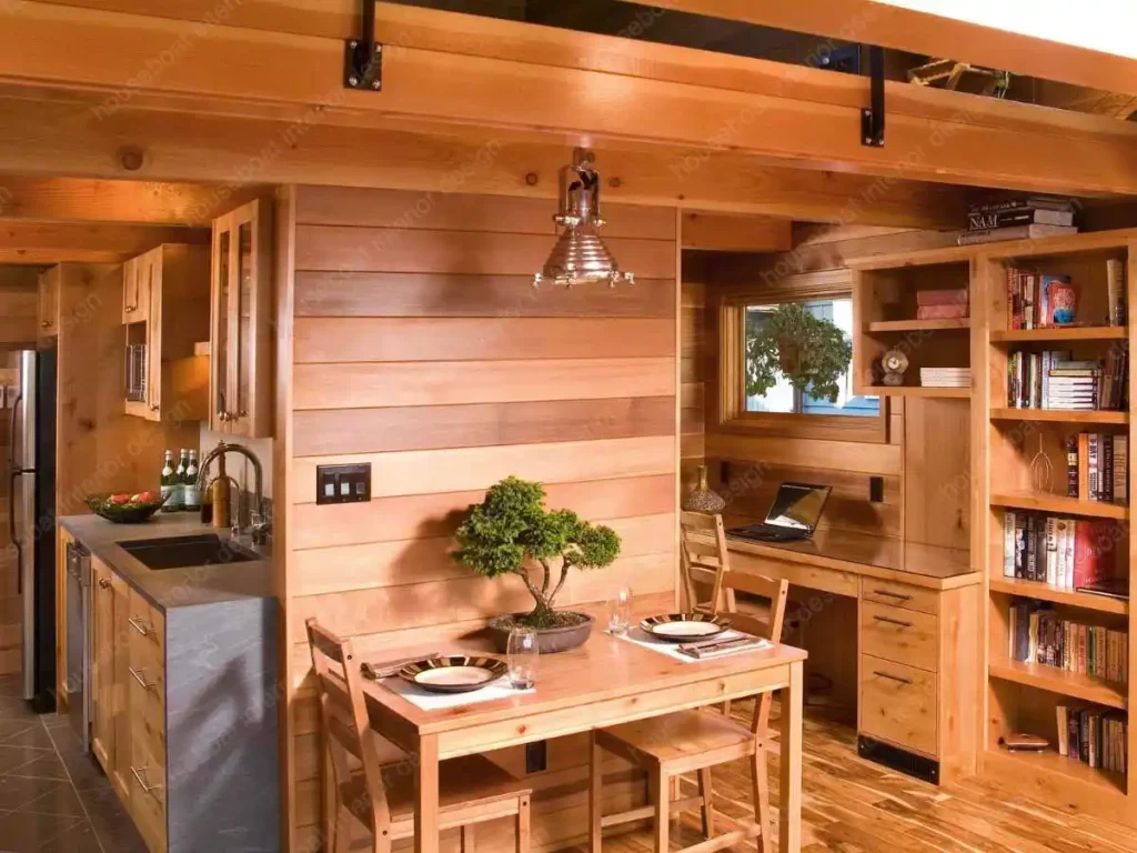 wooden houseboat interior design