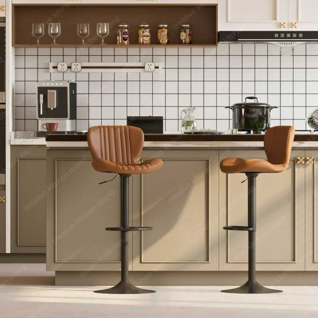 kitchen island with high bar stool