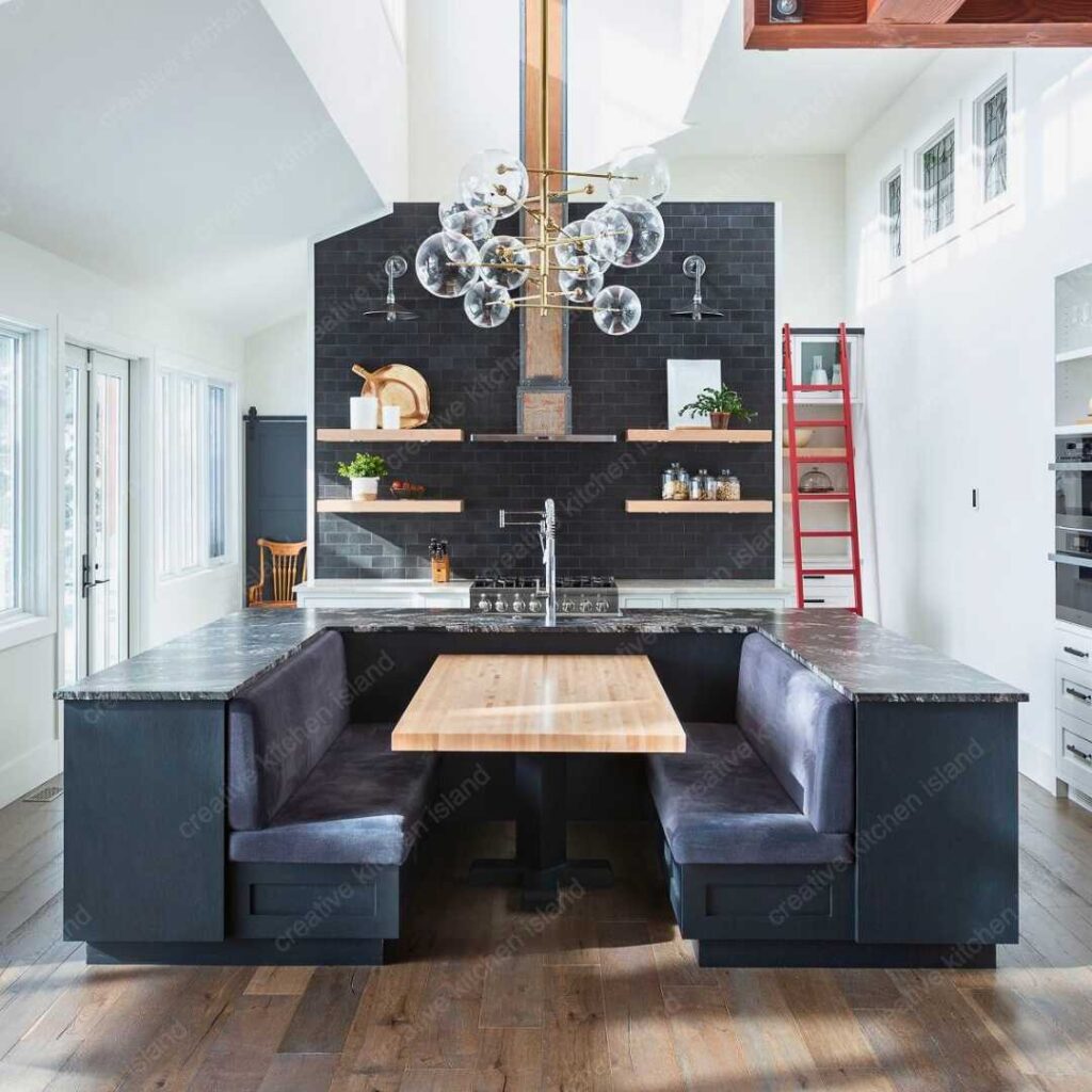 kitchen island with u shaped bench