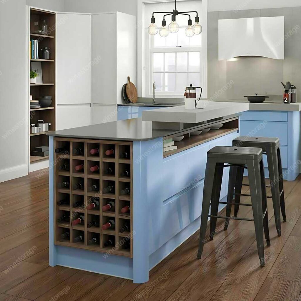 kitchen island with wine storage