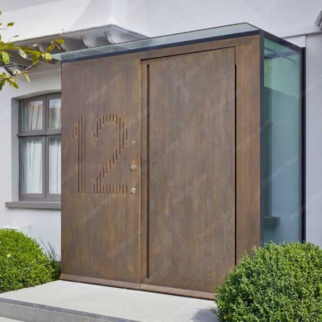 minimalist wood front door