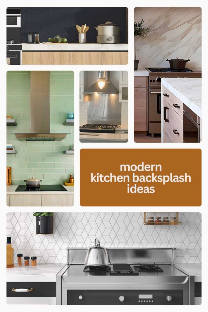 a pinterest pin about modern backsplash ideas