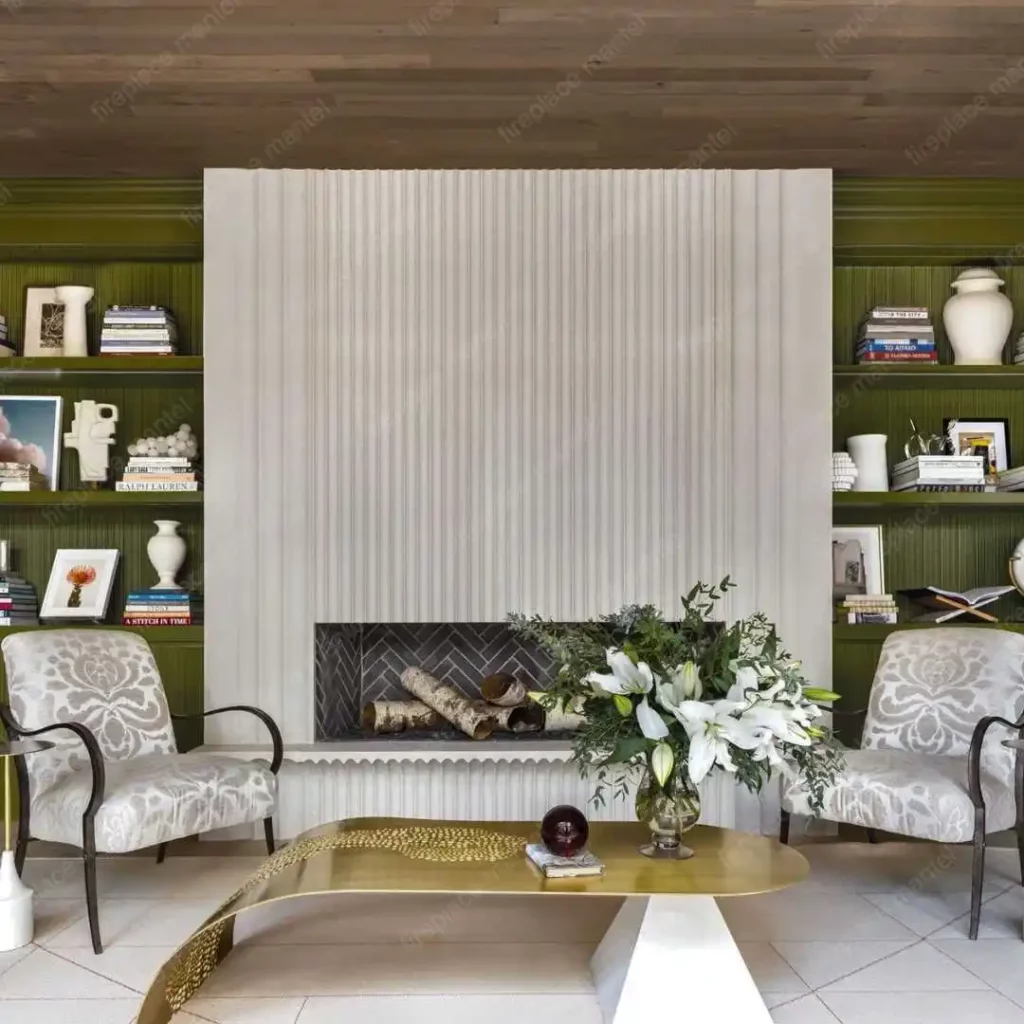 a contemporary fireplace mantel