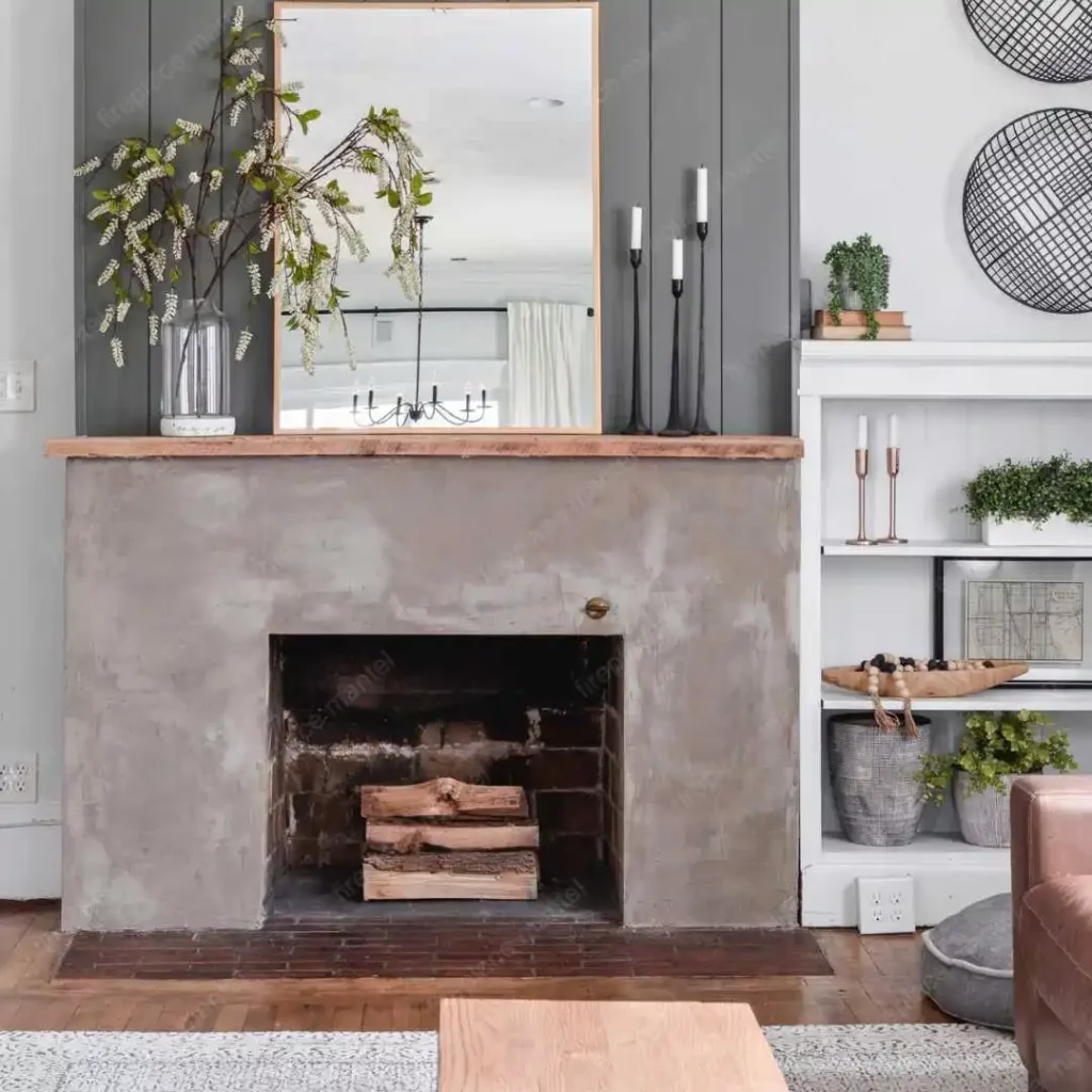 a modern rustic fireplace mantel design