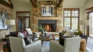 a modern rustic interior design in living room