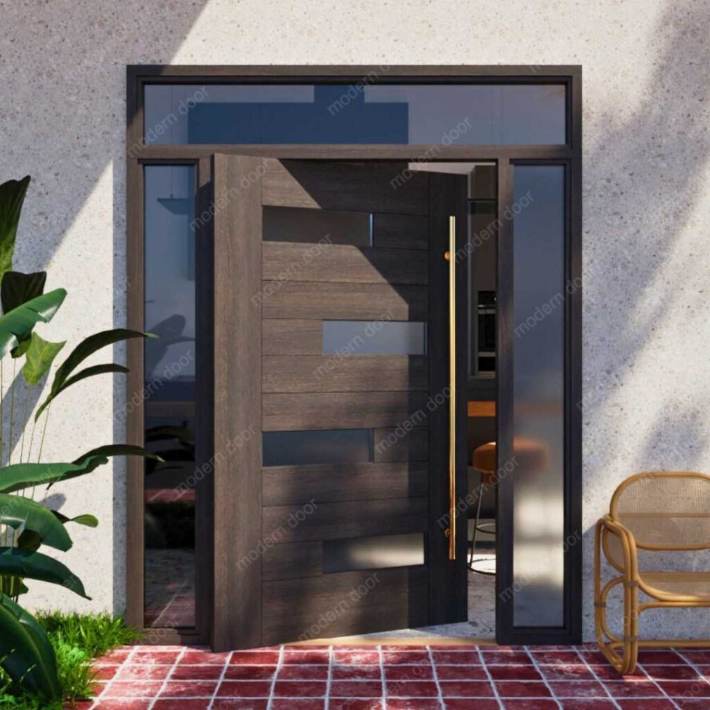 modern wood pivot door