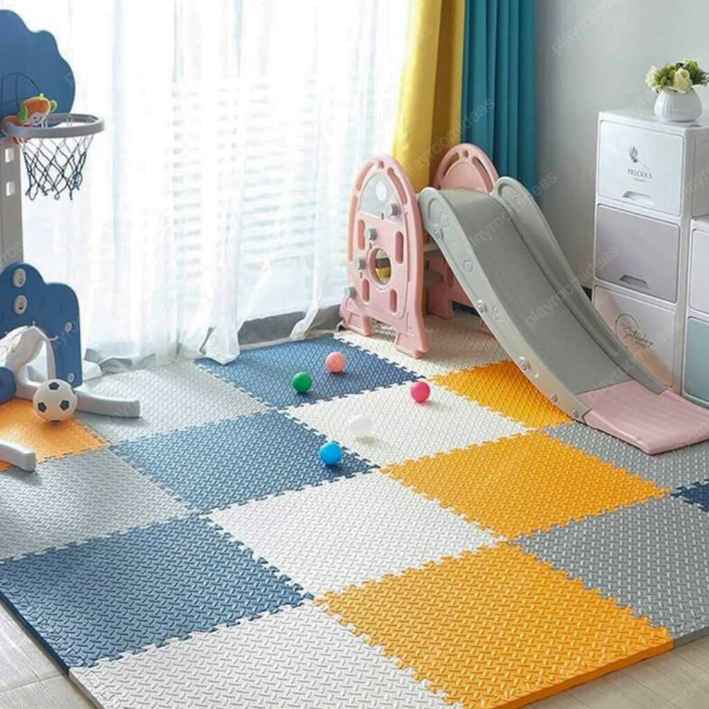 playroom with foam play mats