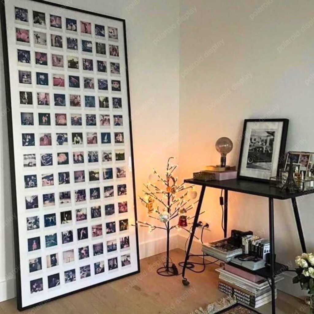 polaroid photo display with large frame