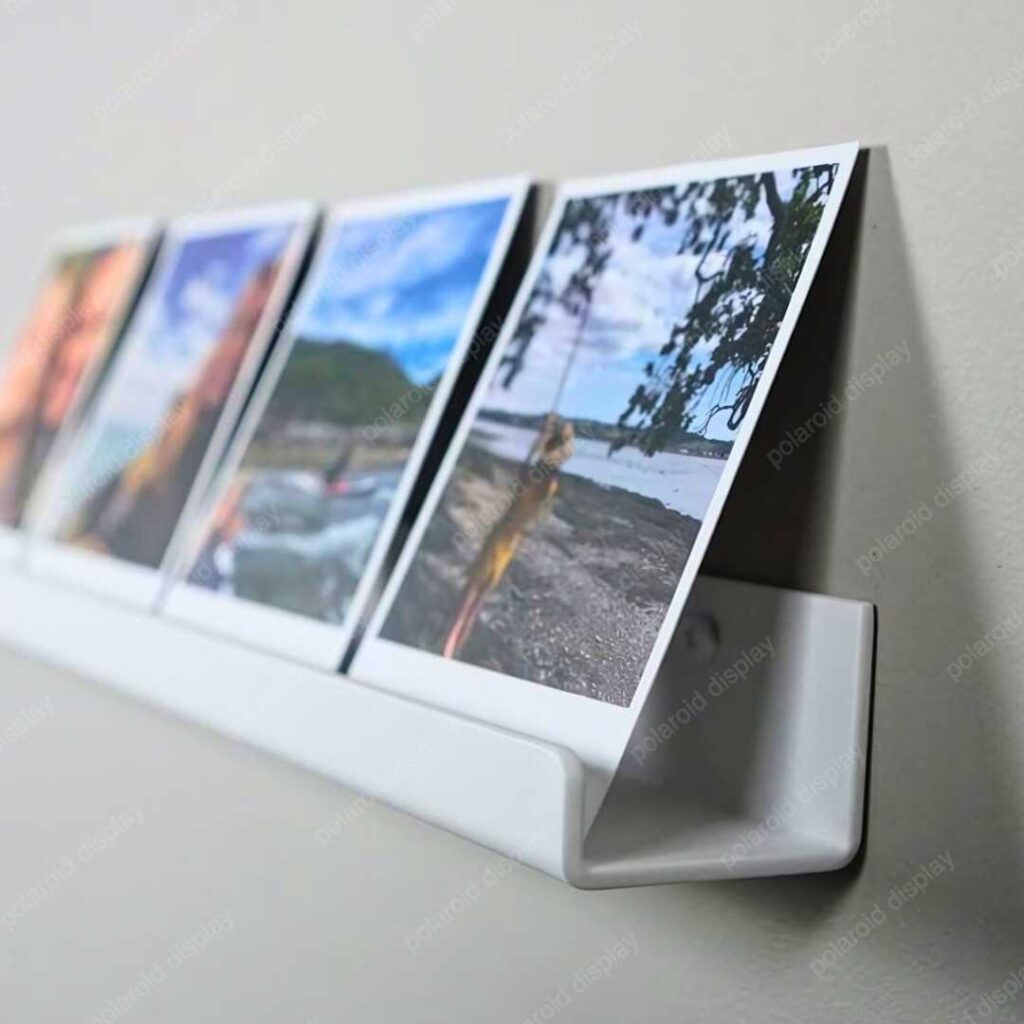 polaroid photo display with shelf