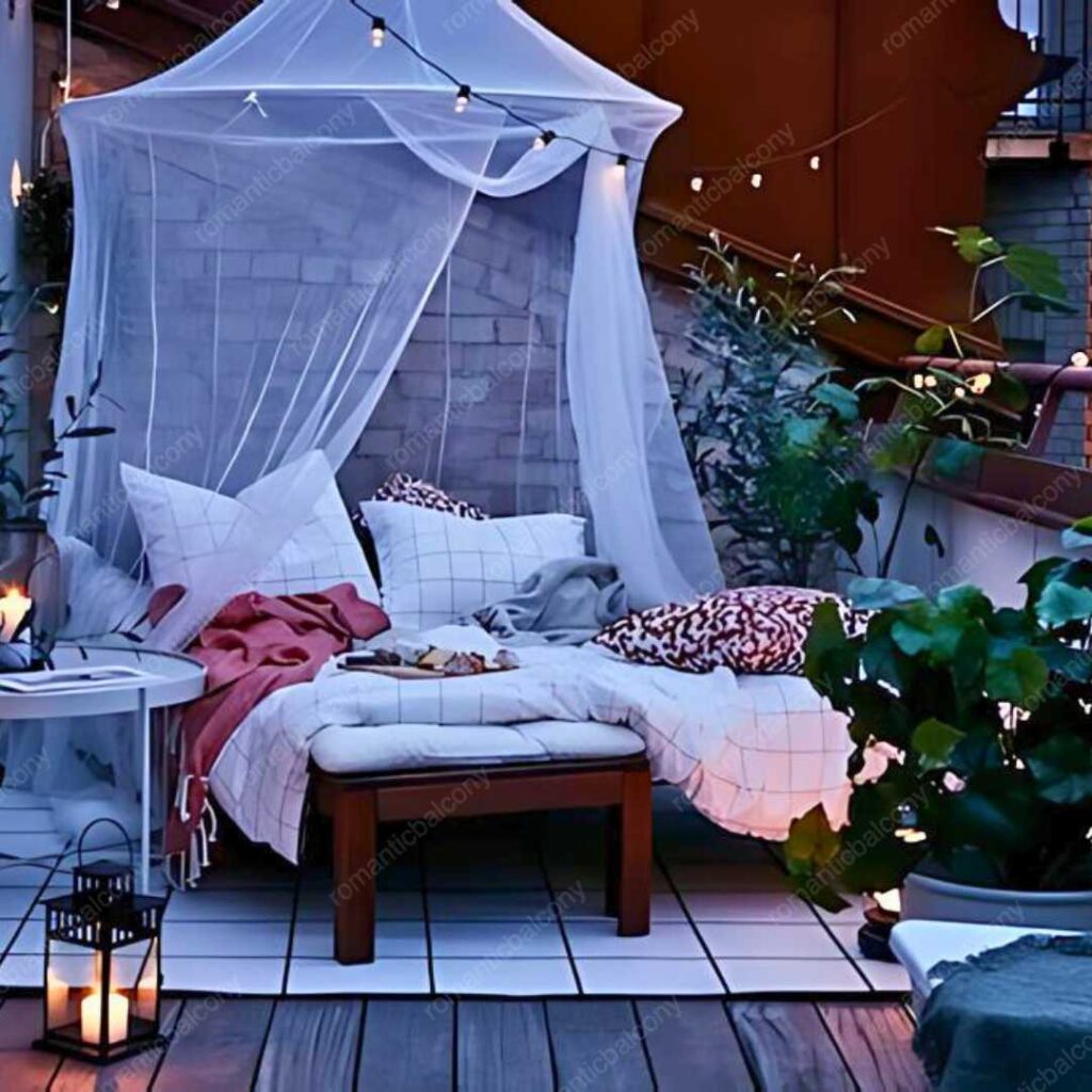 small balcony with Romantic Canopy