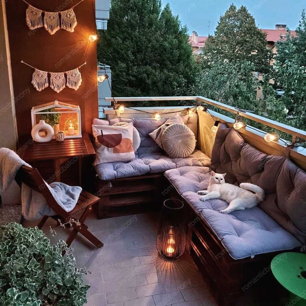 small balcony with daybed