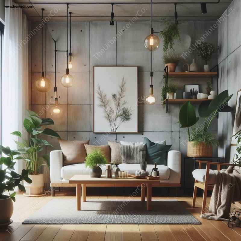 small industrial living room plants