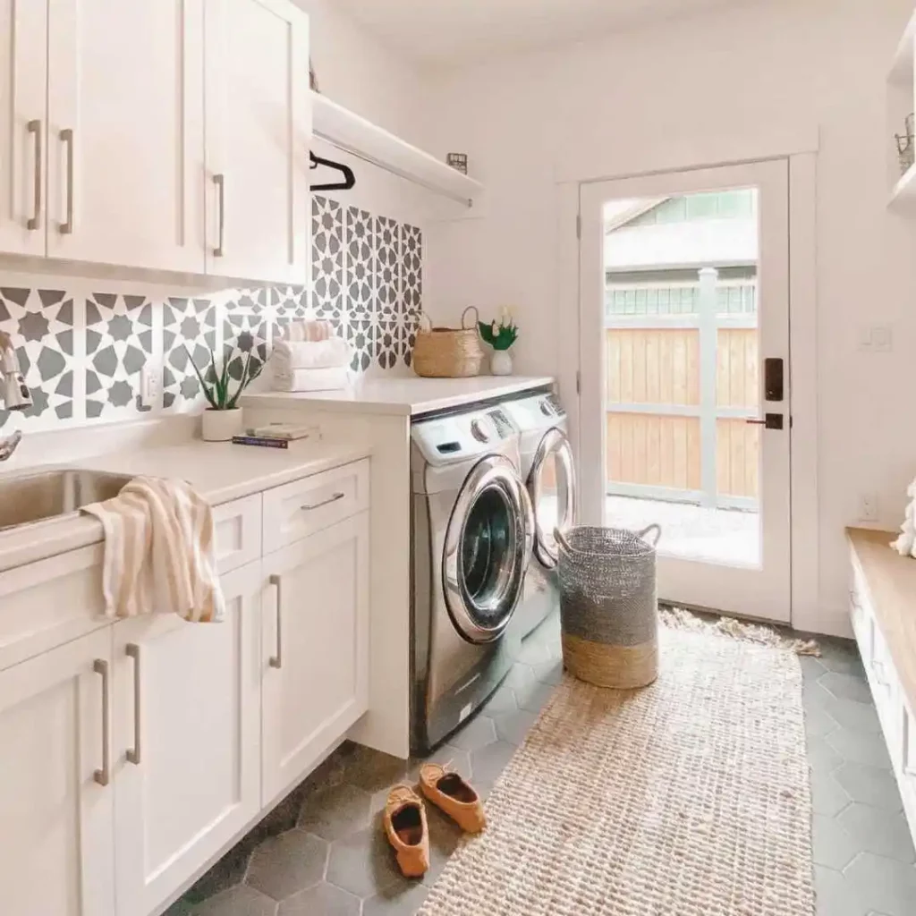 laundry room next to the door