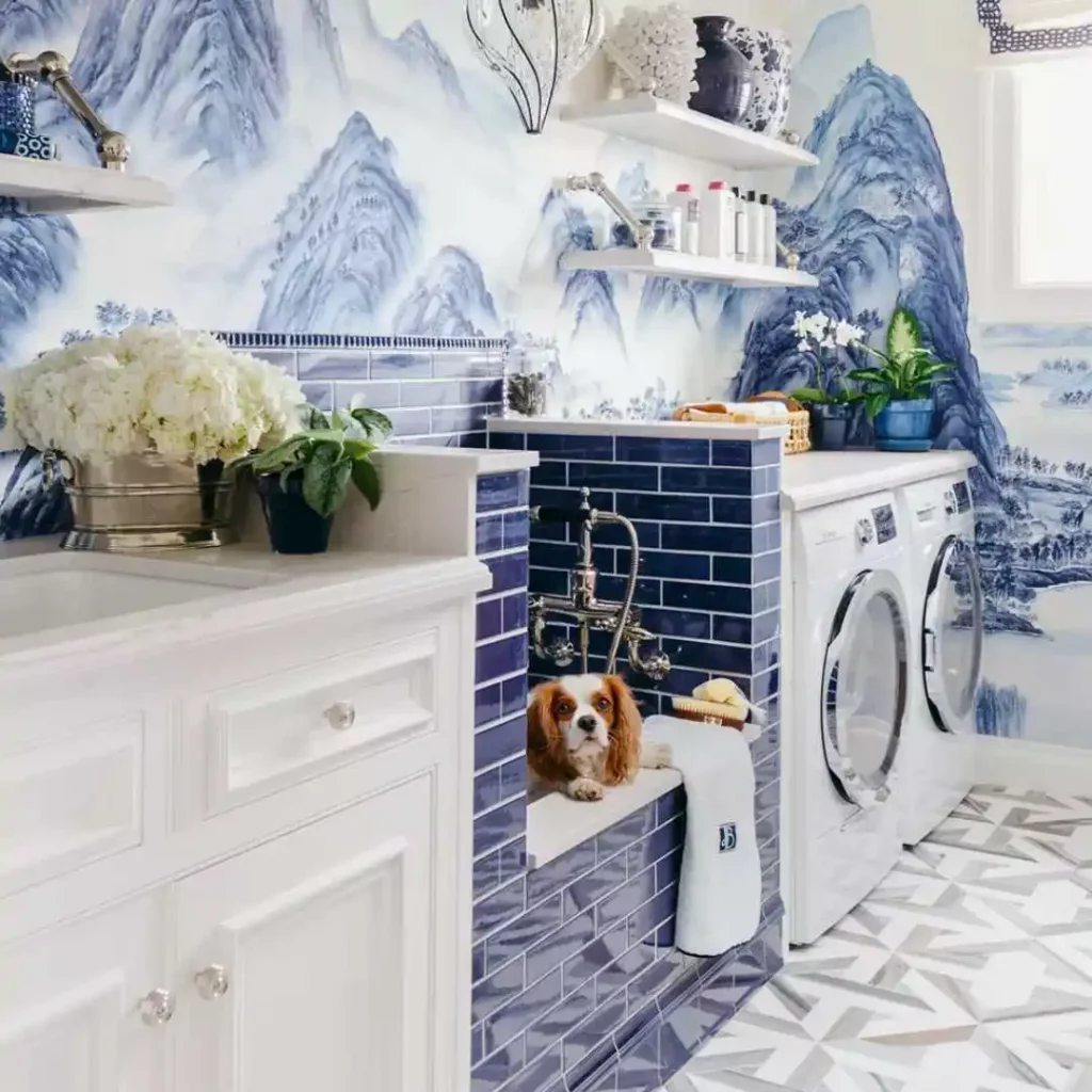 laundry room with tub for pet