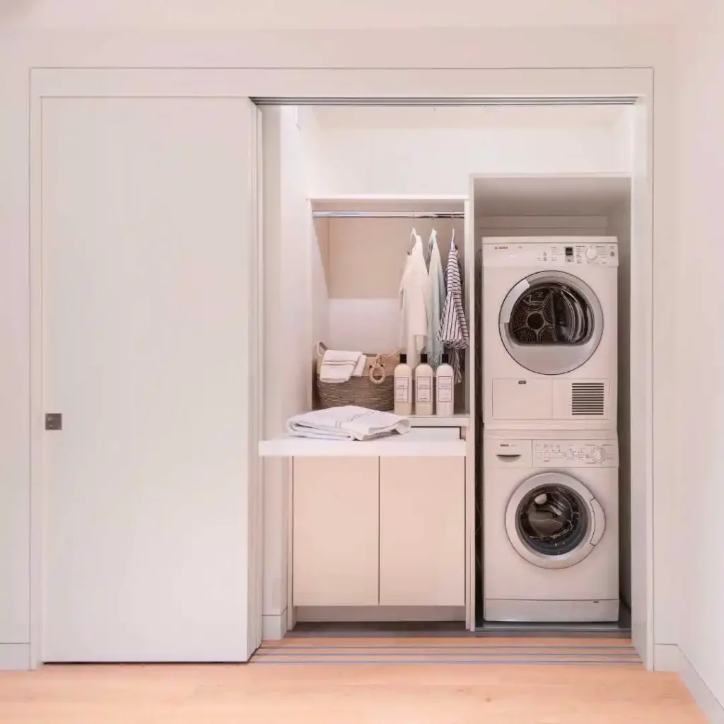 laundry area inside cabinet