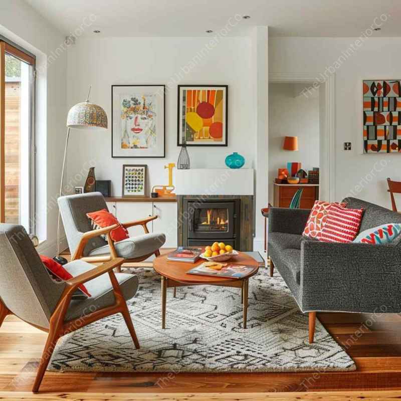 small mid century living room