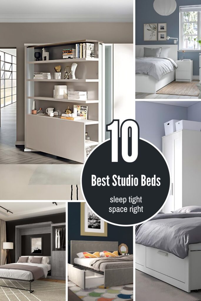 a pinterest pin for studio bed recommendations