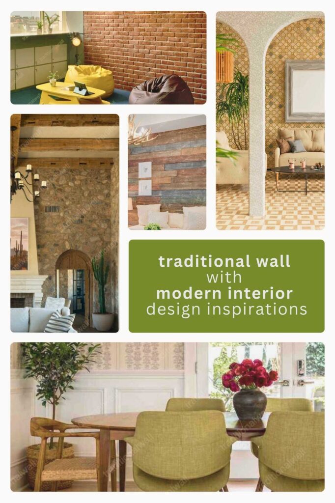 traditional wall  with  modern interior  design pin