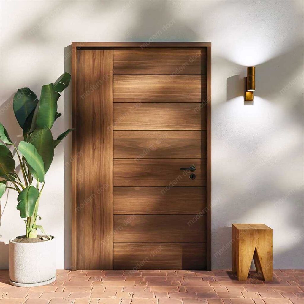 vertical and horizontal wood front door