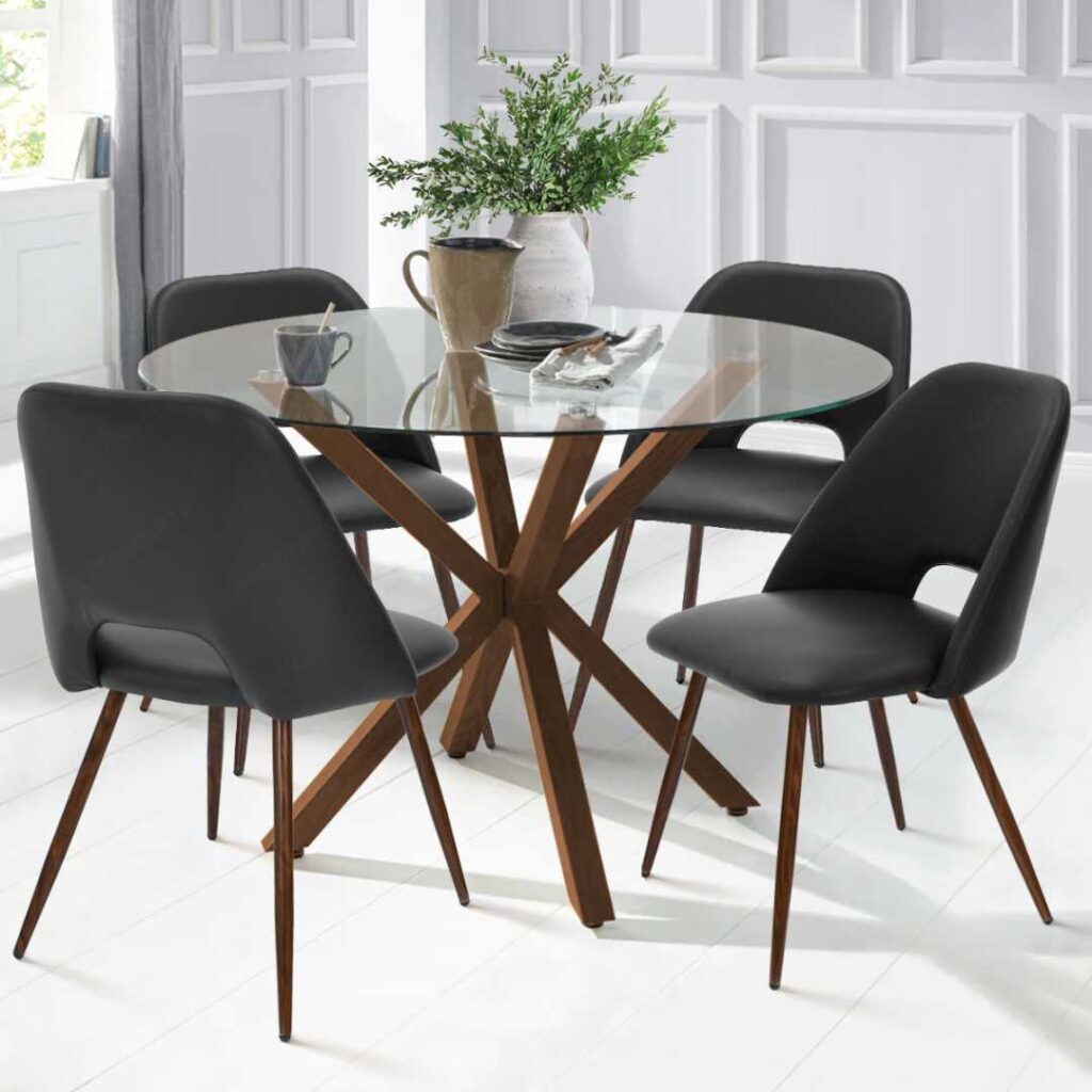 Aunnika 5-Piece Pedestal Dining Set