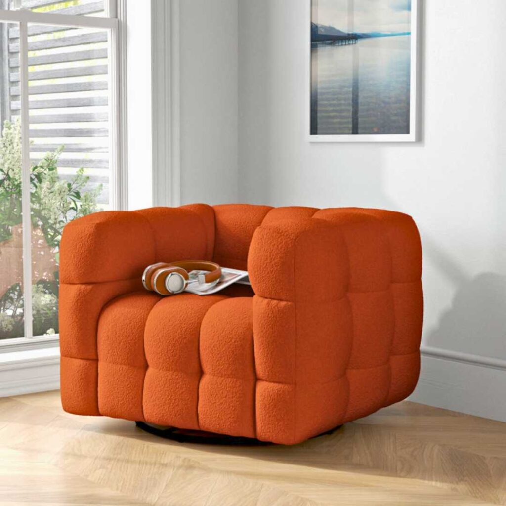 Avdul Upholstered Swivel Armchair