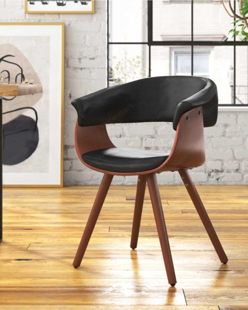 Gauri Faux Leather Mid-Century Dining Chair