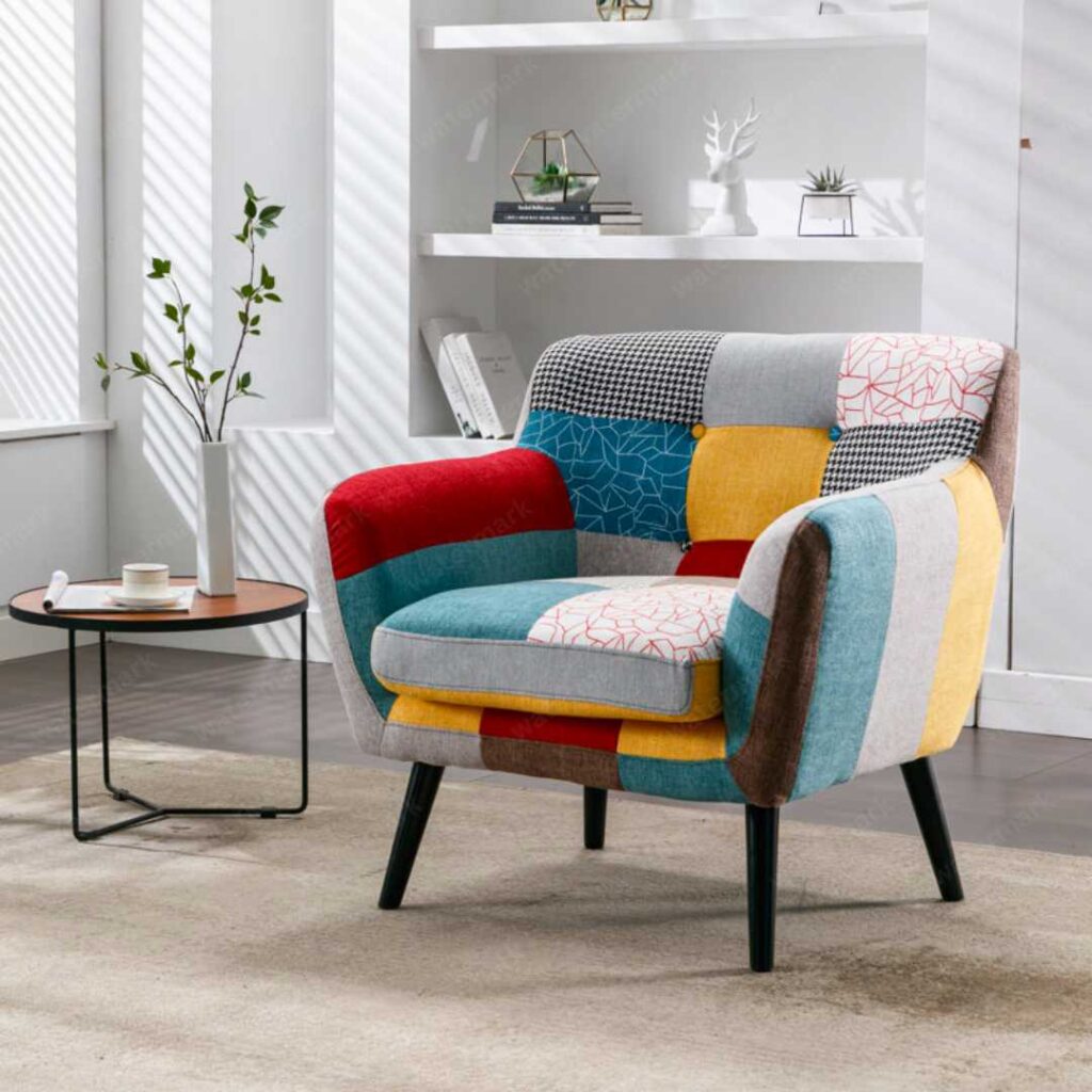 Hernandez Upholstered Tufted Armchair With Wooden Legs