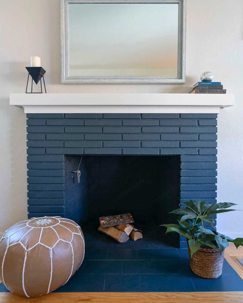 Painted Brick Fireplace